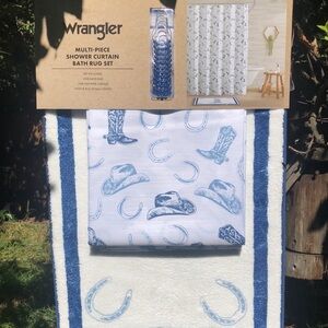 NWT Wrangler Multi-Piece Shower Curtain & Bath Rug Set